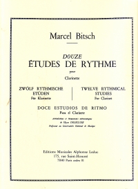 Bitsch Etudes De Rythme (12) Clarinet Sheet Music Songbook