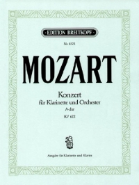 Mozart Concerto A K662 Clarinet & Piano Sheet Music Songbook