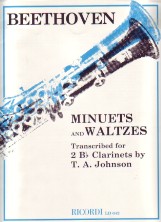 Beethoven Minuets & Waltzes For 2 Clarinets Sheet Music Songbook