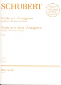 Schubert Arpeggione Sonata Clarinet & Piano Sheet Music Songbook