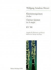 Mozart Clarinet Quintet A Major K581 Clarinet Sheet Music Songbook