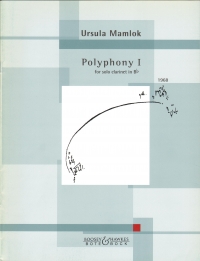 Mamlok Polyphony I Solo Bb Clarinet Sheet Music Songbook