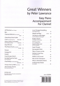 Great Winners Lawrance Clarinet Piano Accomps Sheet Music Songbook