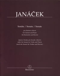 Janacek Sonata Clarinet & Piano Sheet Music Songbook