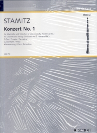 Stamitz Concerto No1 F Major Clarinet & Piano Sheet Music Songbook