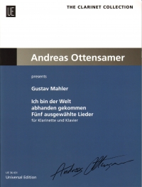 Mahler Ich Bin Der Welt Abhanden Gekommen Clarinet Sheet Music Songbook