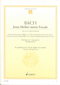 Bach Jesu Joy Of Mans Desiring Bwv147 Clt & Pft Sheet Music Songbook
