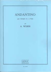 Weber Andantino Clarinet & Piano Sheet Music Songbook