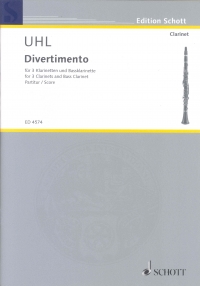 Uhl Divertimento 3 Bb Clarinets & 1 Bass Cl Score Sheet Music Songbook