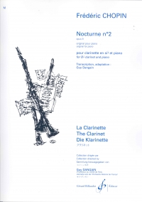 Chopin Nocturne No 2 Op 9 Clarinet & Piano Sheet Music Songbook