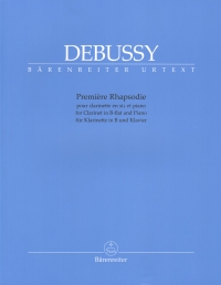 Debussy Premiere Rhapsodie Clarinet & Piano Sheet Music Songbook