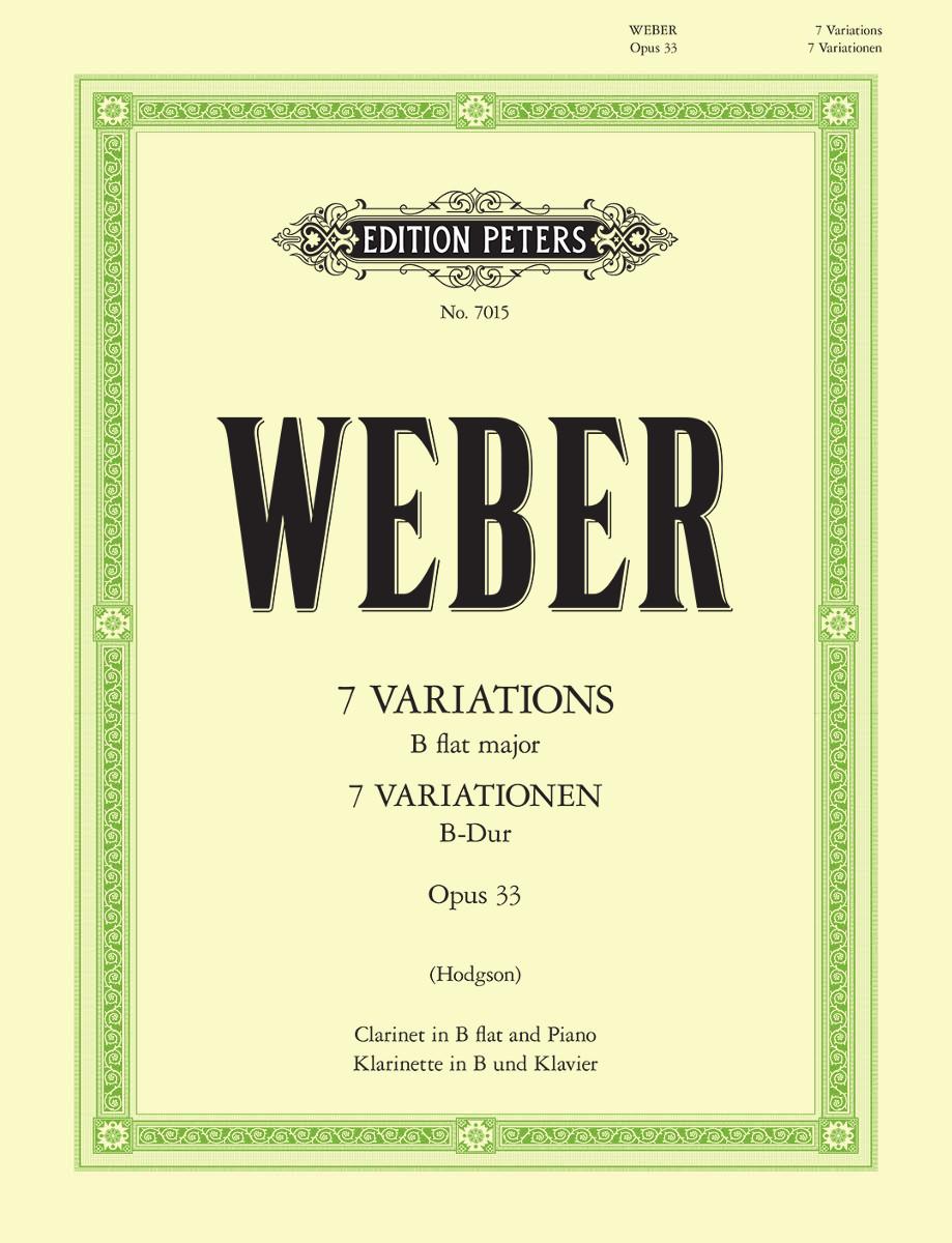 Weber 7 Variations Bb Op33 Hodgson Clarinet & Pf Sheet Music Songbook