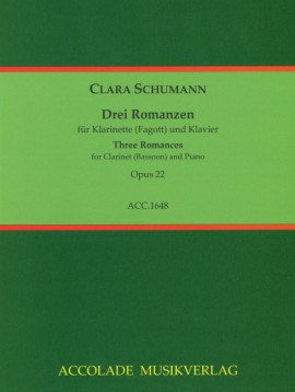 Schumann C 3 Romanzen Clarinet (bassoon) & Piano Sheet Music Songbook
