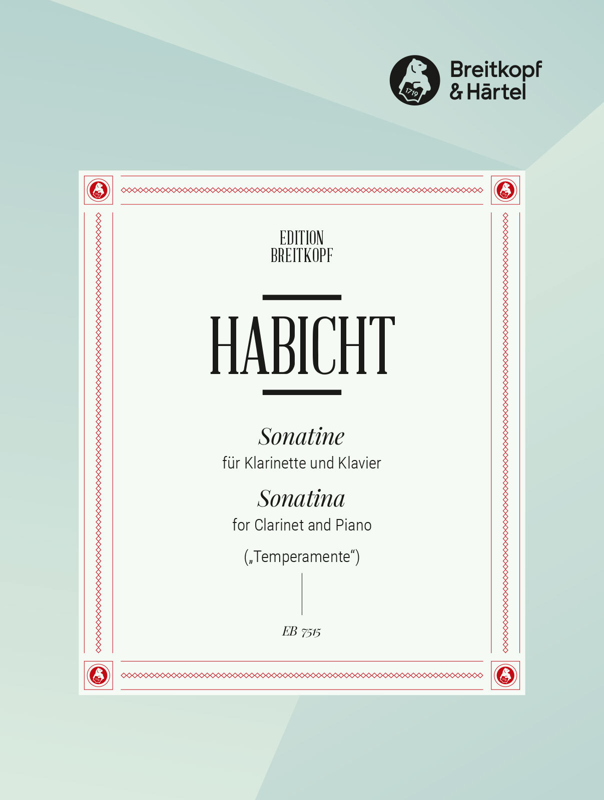 Habicht Sonatina Clarinet & Piano Sheet Music Songbook
