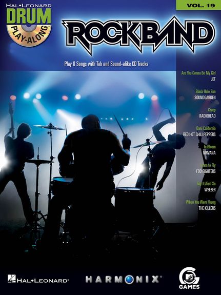 Drum Play Along 19 Rock Band (the Game) Book & Cd Sheet Music Songbook