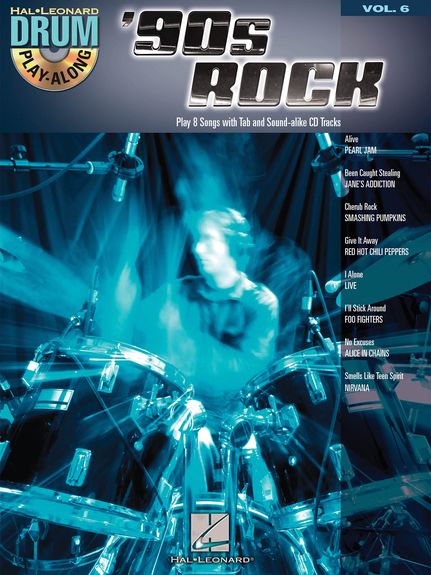Drum Play Along 06 90s Rock Book & Cd Sheet Music Songbook