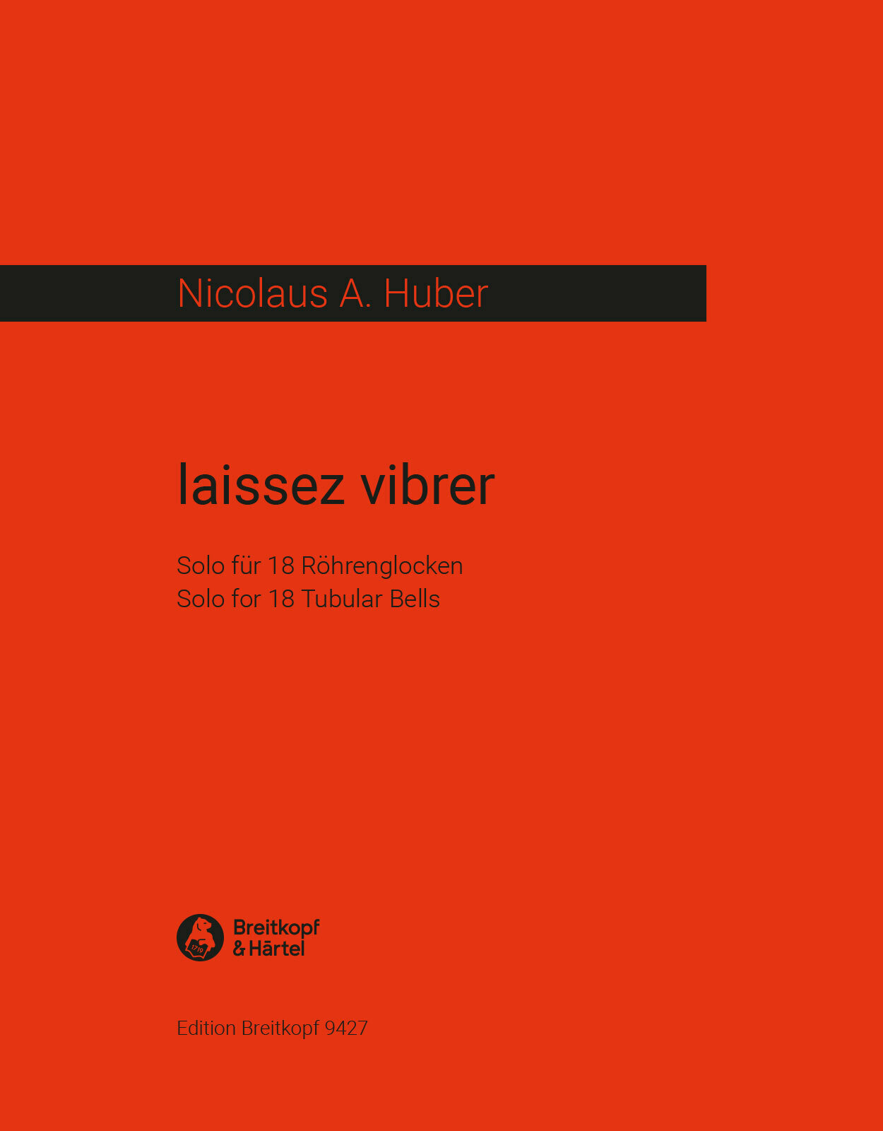 Huber Laissez Vibrer Solo For 18 Tubular Bells Sheet Music Songbook