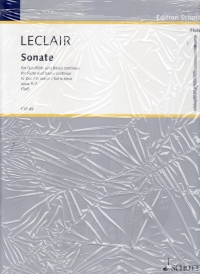 Leclair Sonata Op 9 No 7 Gmaj Flute Sheet Music Songbook