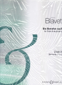 Blavet Sonatas (6) Op2 Bk 2 Nos 4-6 Flute & Piano Sheet Music Songbook
