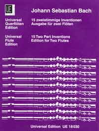 Bach Inventions (2 Part) Flute Duet Sheet Music Songbook