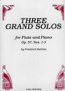 Kuhlau Three Grand Solos Op57 Nos1-3 Flute & Piano Sheet Music Songbook