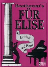 Beethoven Fur Elise Flute & Piano Sheet Music Songbook