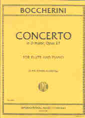 Boccherini Concerto In D Op27 Flute & Piano Sheet Music Songbook