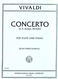 Vivaldi Concerto Piccolo Rv445 Fvi/9 A Min Sheet Music Songbook