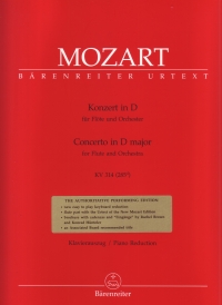 Zzmozart Concerto D Kv314 Flute & Piano Reduction Sheet Music Songbook