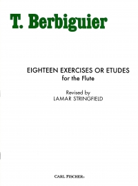 Berbiguier 18 Exercises Or Etudes Flute Sheet Music Songbook