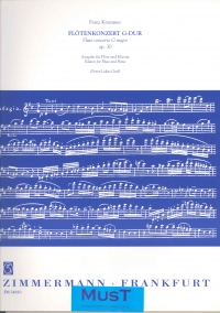 Krommer Concerto No 1 G Op30 Graf Flute & Piano Sheet Music Songbook