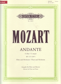 Mozart Andante C K315 Flute & Piano Sheet Music Songbook