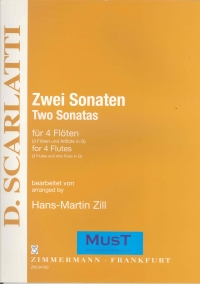 Scarlatti 2 Sonatas For 4 Flutes Sheet Music Songbook