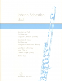 Bach Sonata Gmin Bwv1020 Durr Flute & Piano Sheet Music Songbook