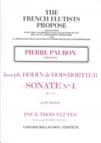 Boismortier Sonate No 4 Op7 Dmin Flute Trio Sheet Music Songbook