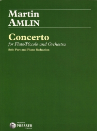 Amlin Concerto Flute Or Piccolo & Orchestra Reduct Sheet Music Songbook