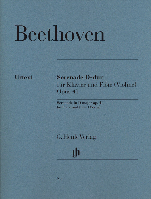 Beethoven Serenade D Op41 Flute Or Violin & Piano Sheet Music Songbook