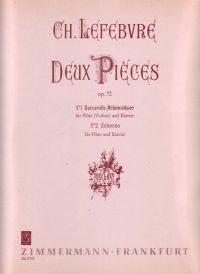 Lefebvre Deux Pieces Op72 Flute & Piano Sheet Music Songbook