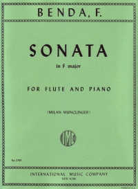 Benda Sonata F Flute & Piano Sheet Music Songbook