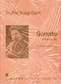 Karg-elert Sonata Op 121 Bb Major Flute & Piano Sheet Music Songbook