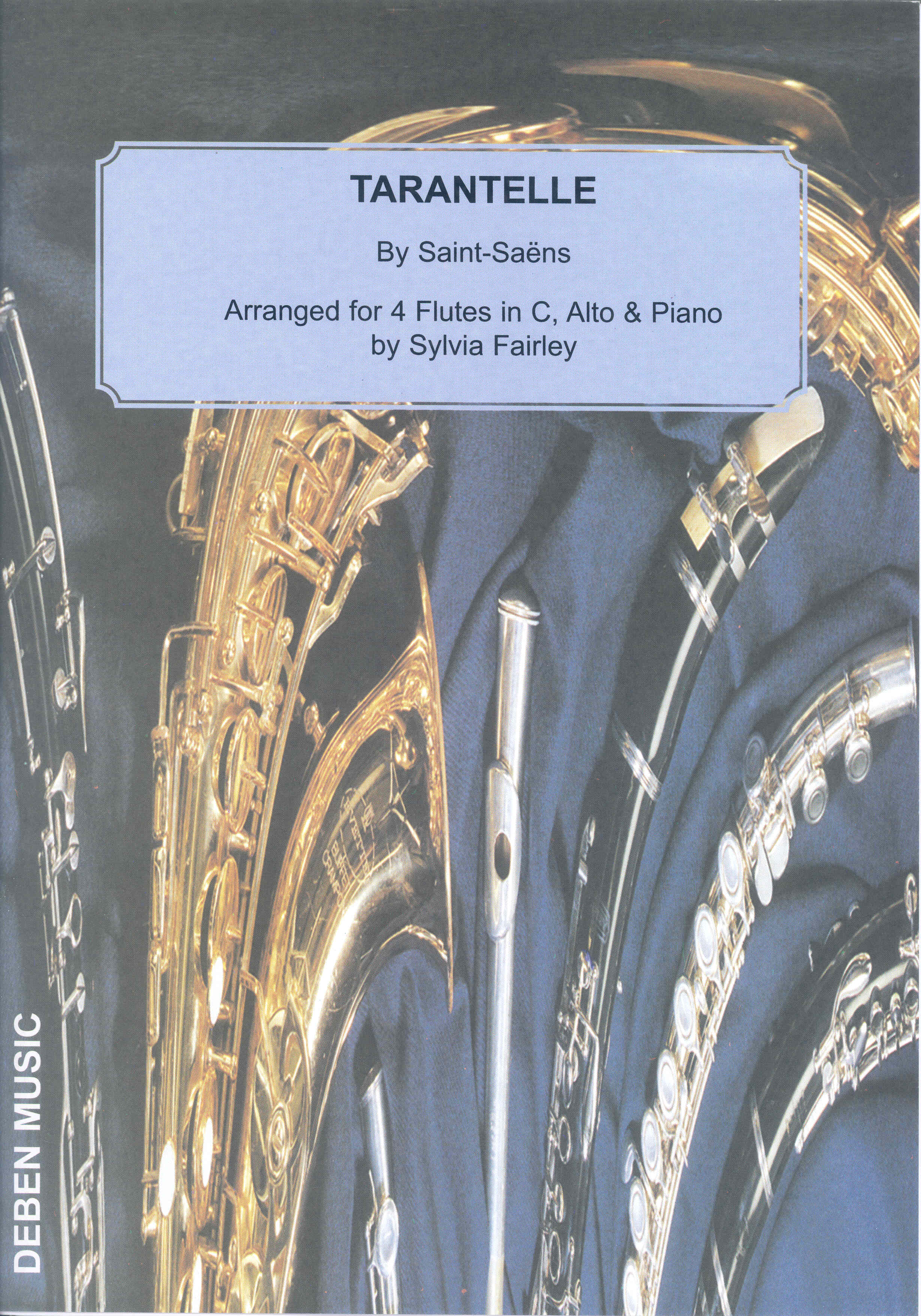 Saint-saens Tarantelle 4 Flutes Alto Flute & Piano Sheet Music Songbook