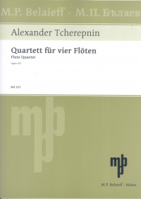 Tcherepnin Flute Quartet Op60 4 Flutes Score & Pts Sheet Music Songbook