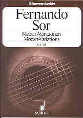 Sor Mozart-variations Op9 Guitar Sheet Music Songbook