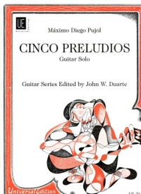 Pujol Cinco Preludios Guitar Sheet Music Songbook