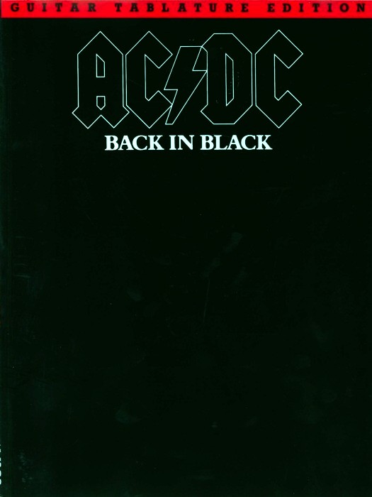 Ac/dc Back In Black Guitar/vocal/tab Sheet Music Songbook