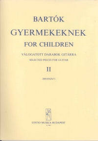 Bartok For Children Volume 2 Guitar Sheet Music Songbook