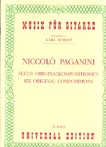 Paganini 6 Original Compositions Guitar Sheet Music Songbook