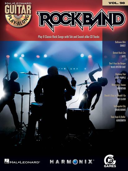Guitar Play Along 98 Rock Band Book & Cd Sheet Music Songbook