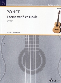 Ponce Theme Varie Et Finale Segovia Guitar Sheet Music Songbook