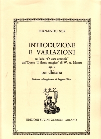 Sor Introduction & Variations Mozart Op 9 Guitar Sheet Music Songbook